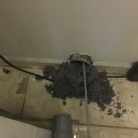 Cleaning lint out of a dryer vent line